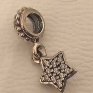 Authentic Pandora dangle star clear stones excellent condition